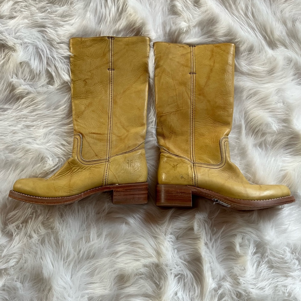 Frye campus boots in mustard
